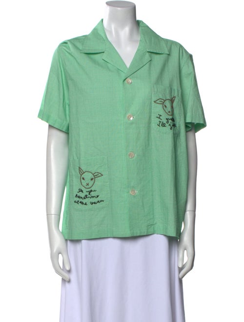 BODE Short Sleeve Button-Up Top