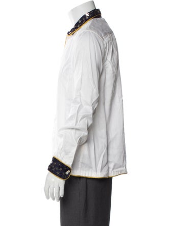 BODE Colorblock Pattern Long Sleeve Tuxedo Shirt