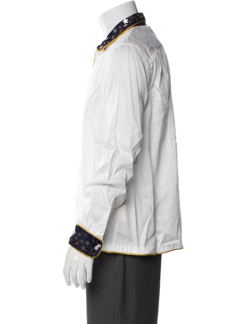 BODE Colorblock Pattern Long Sleeve Tuxedo Shirt