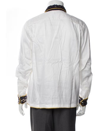 BODE Colorblock Pattern Long Sleeve Tuxedo Shirt