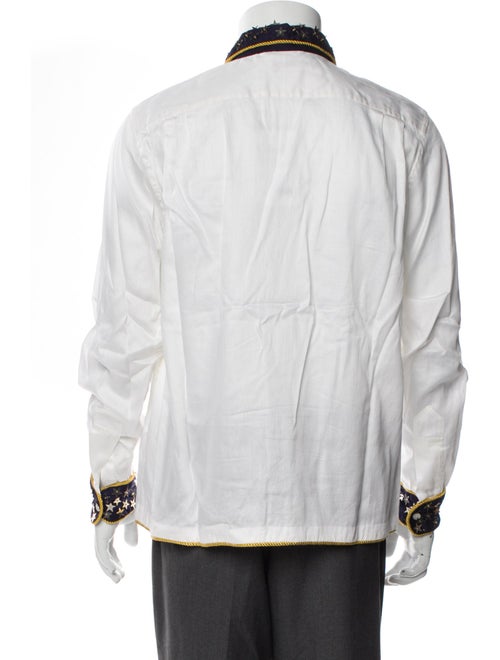 BODE Colorblock Pattern Long Sleeve Tuxedo Shirt