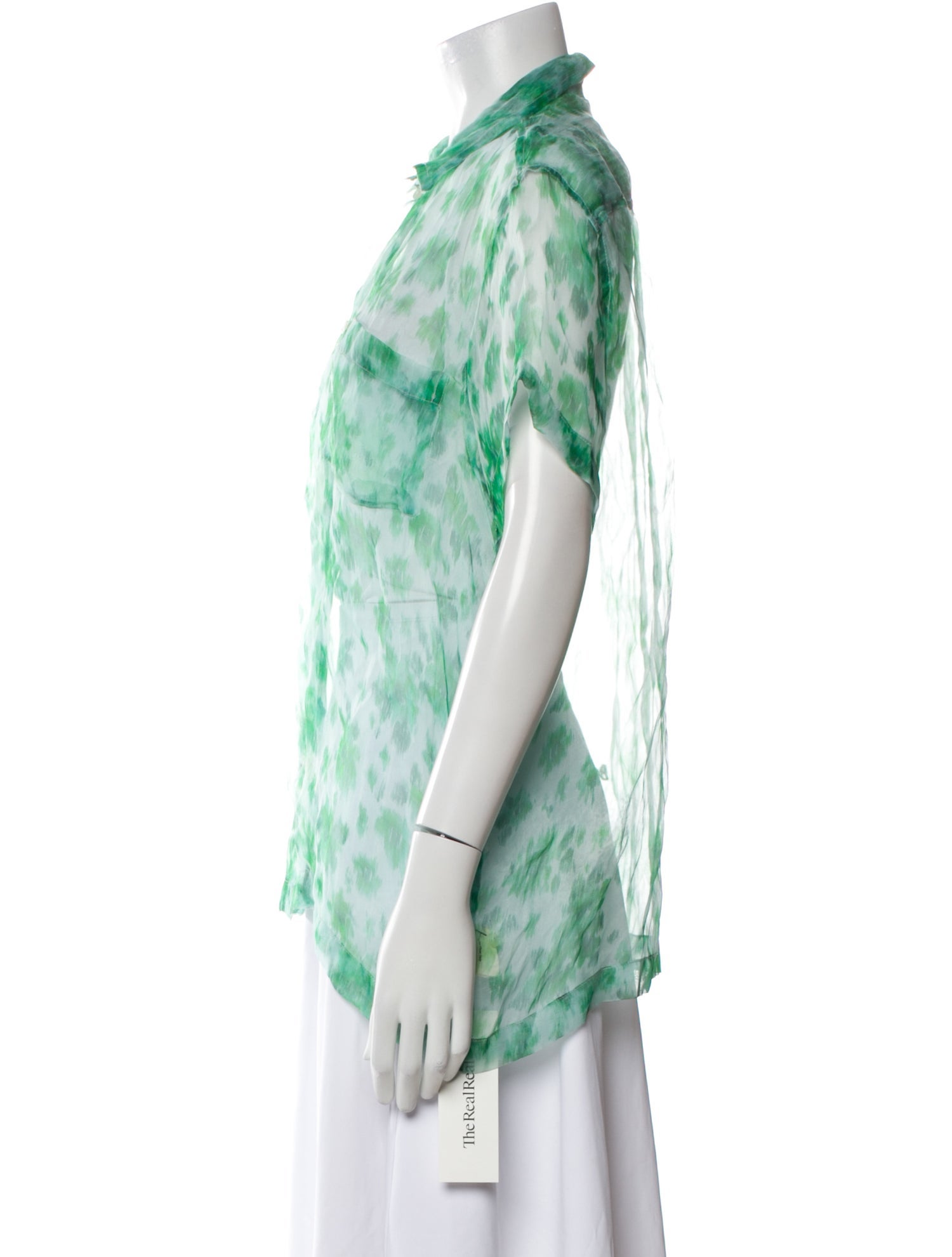 BODE Silk Printed Button-Up Top