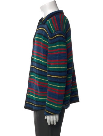 BODE Striped Mock Neck Cardigan