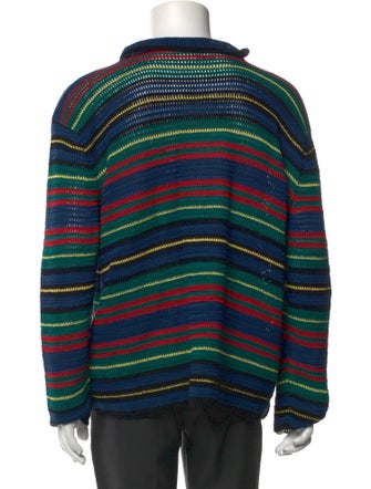 BODE Striped Mock Neck Cardigan