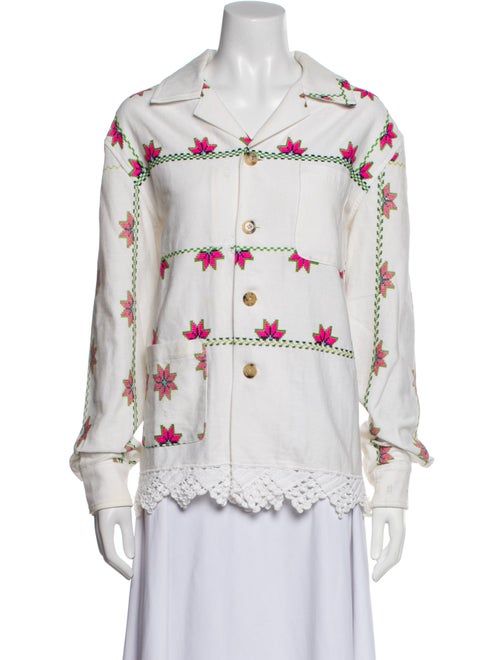 BODE Printed Long Sleeve Button-Up Top