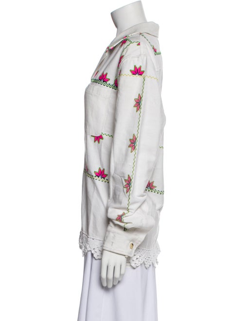 BODE Printed Long Sleeve Button-Up Top