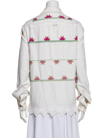 BODE Printed Long Sleeve Button-Up Top