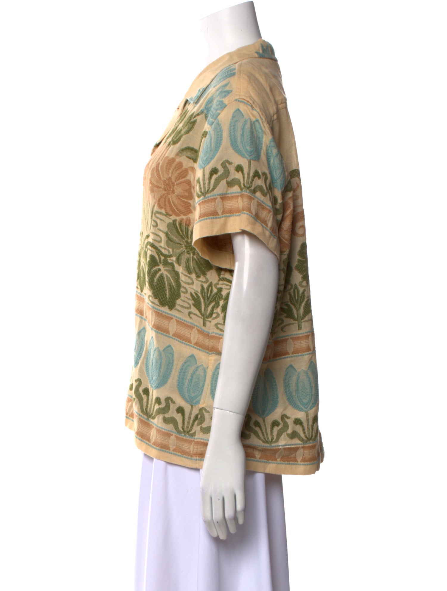 BODE Printed V-Neck Blouse