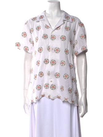 BODE Printed V-Neck Blouse