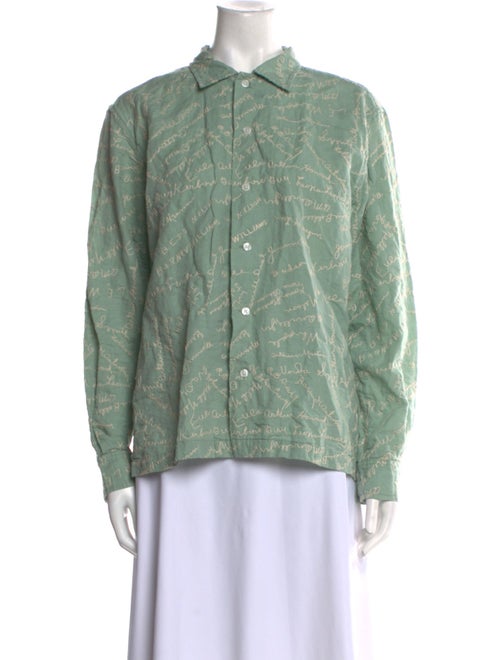 BODE Linen Printed Button-Up Top