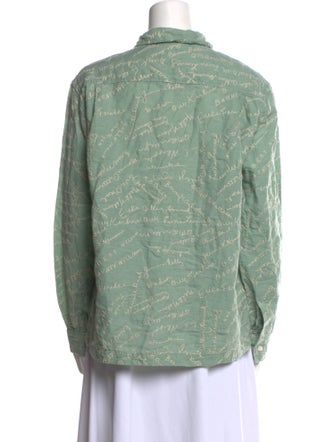 BODE Linen Printed Button-Up Top