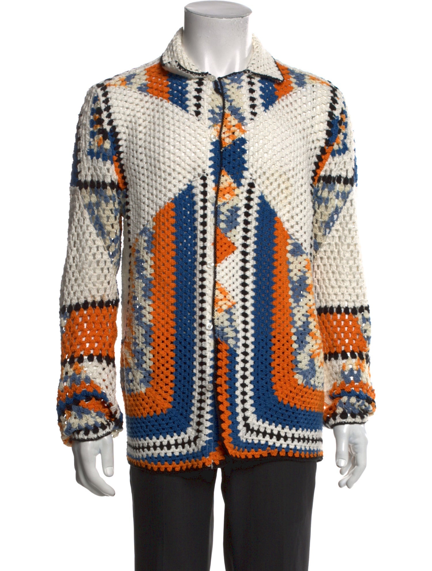 BODE Printed Collar Cardigan