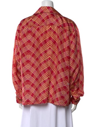 BODE Silk Printed Button-Up Top