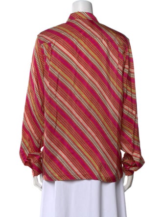 BODE Striped Long Sleeve Button-Up Top