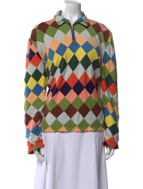 BODE Plaid Print Long Sleeve Button-Up Top