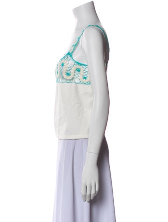 BODE Patterned Square Neckline Crop Top