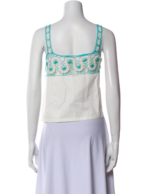 BODE Patterned Square Neckline Crop Top