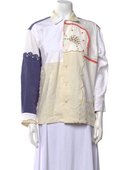 BODE Graphic Print Long Sleeve Button-Up Top