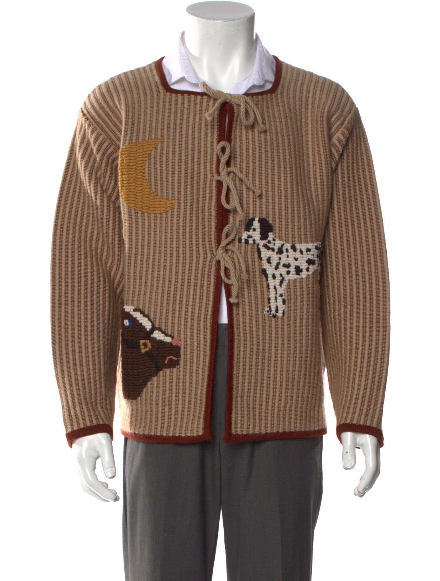 BODE Alpaca Graphic Print Cardigan