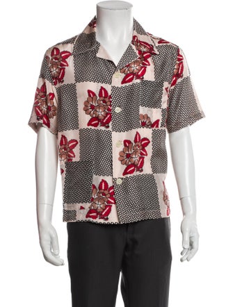 BODE Silk Floral Print Shirt