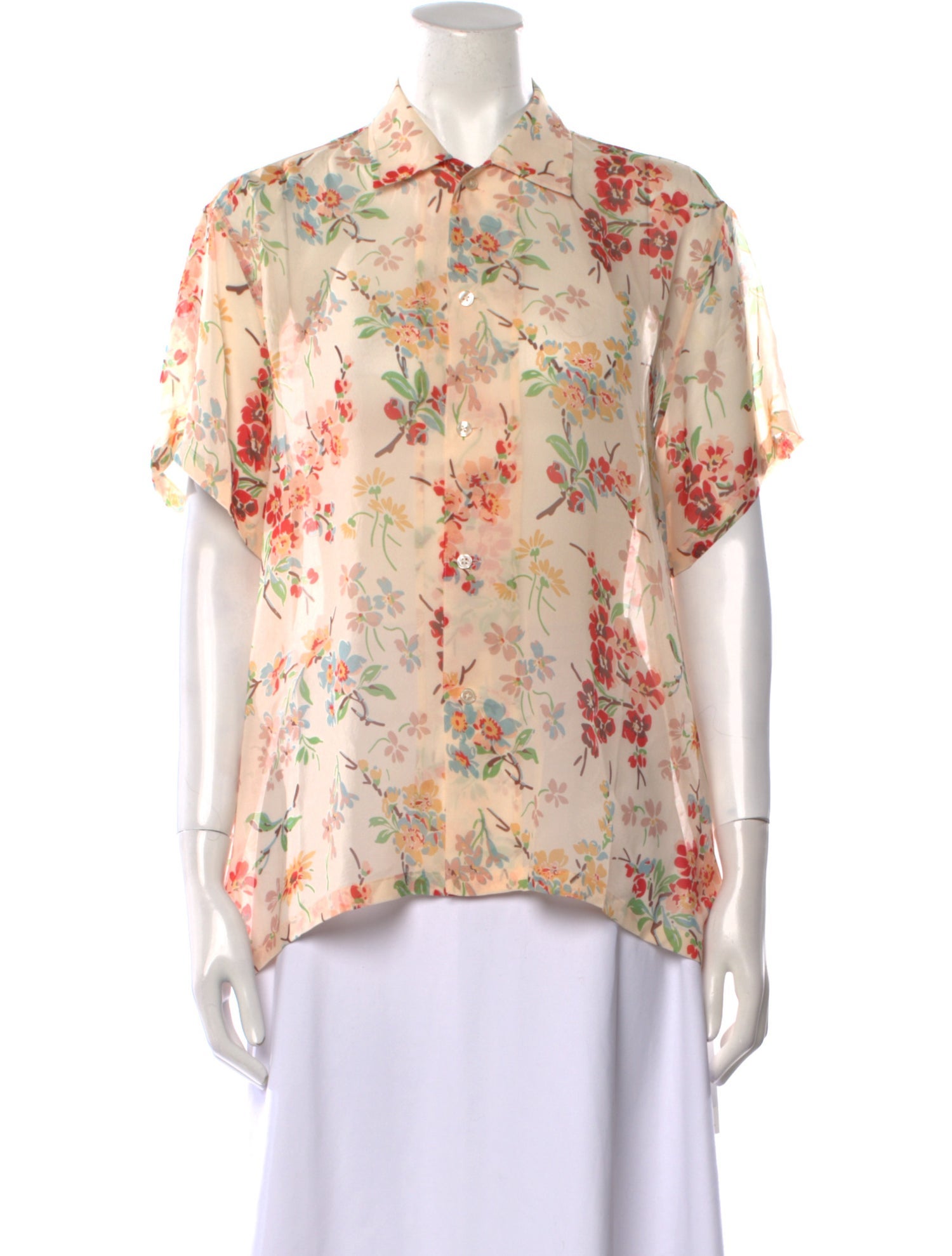 BODE Silk Floral Print Blouse