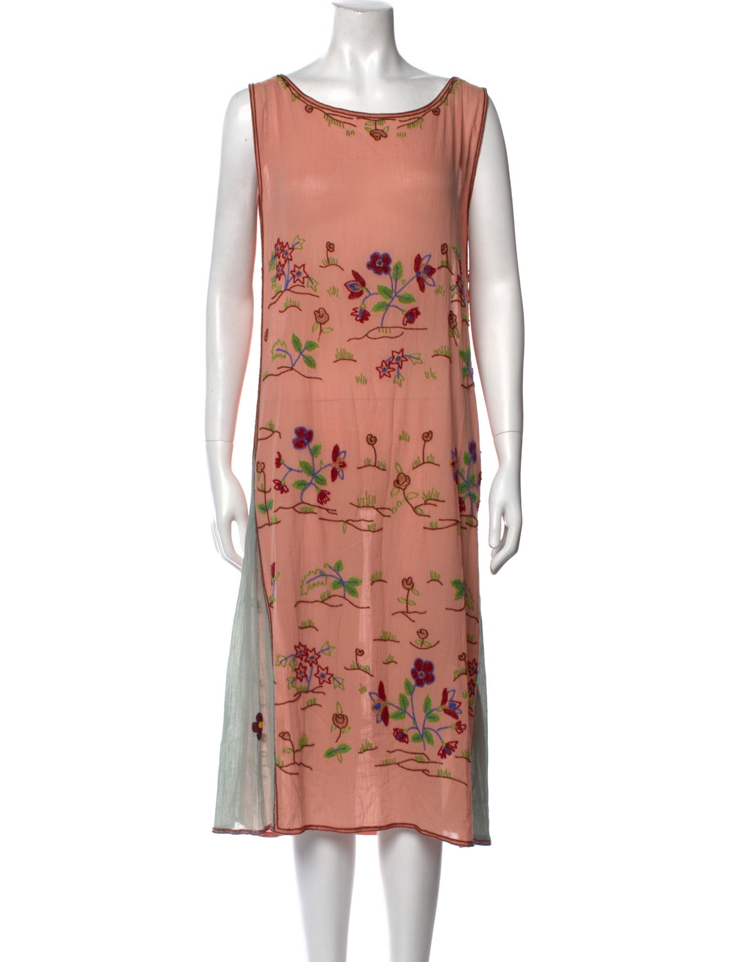 BODE Floral Print Midi Length Dress