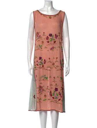 BODE Floral Print Midi Length Dress