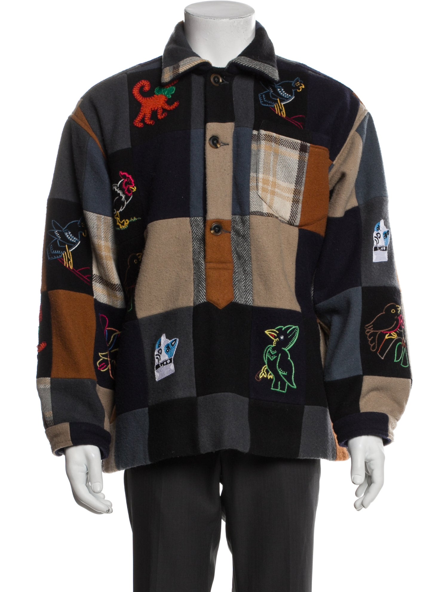 BODE Wool Printed Denim Jacket