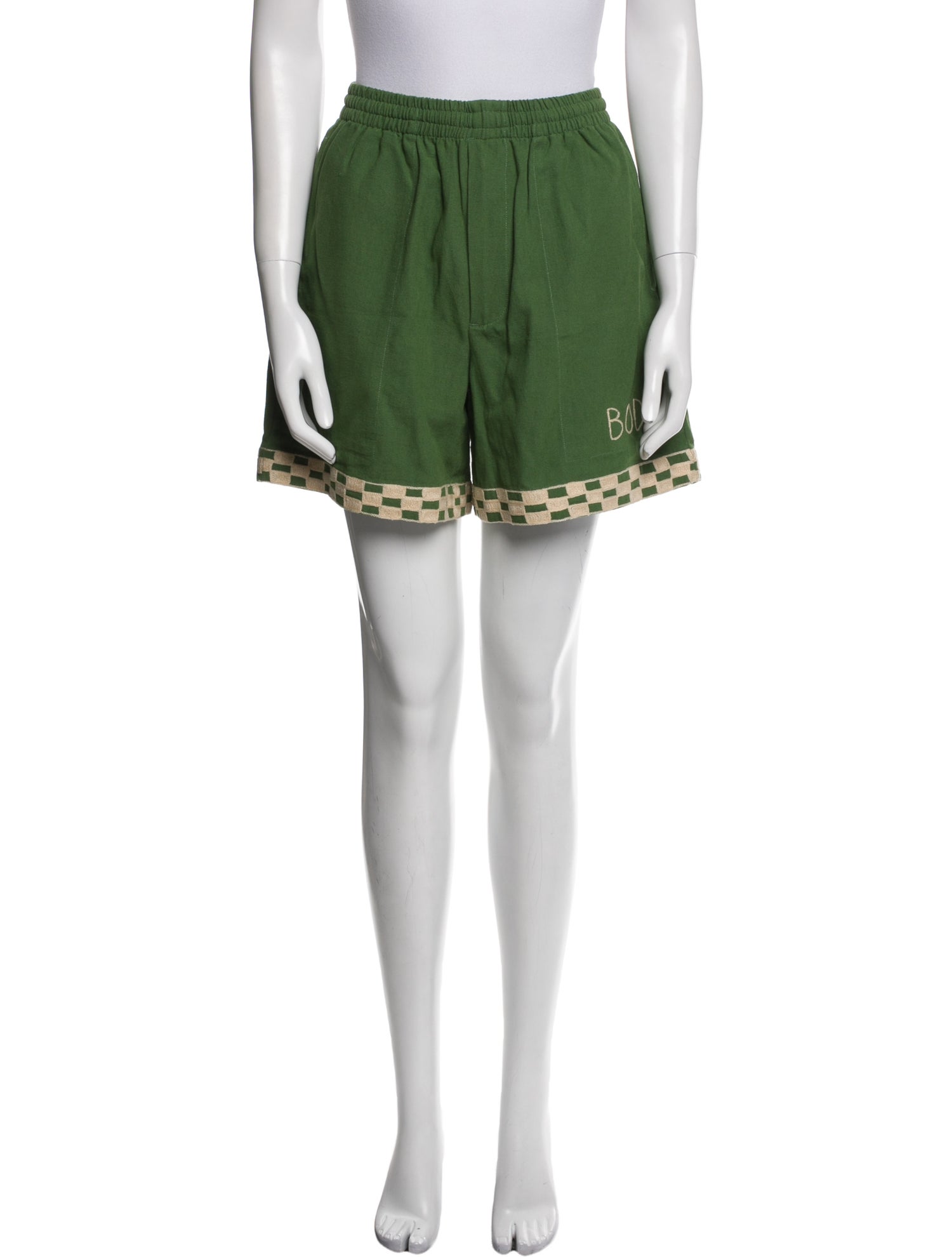 BODE Plaid Print Mini Shorts