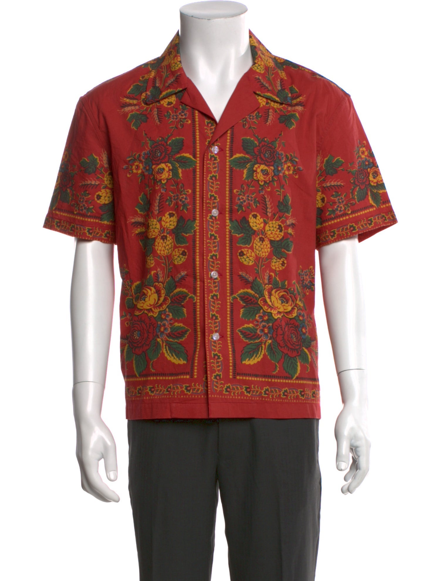 BODE Floral Print Short Sleeve Shirt