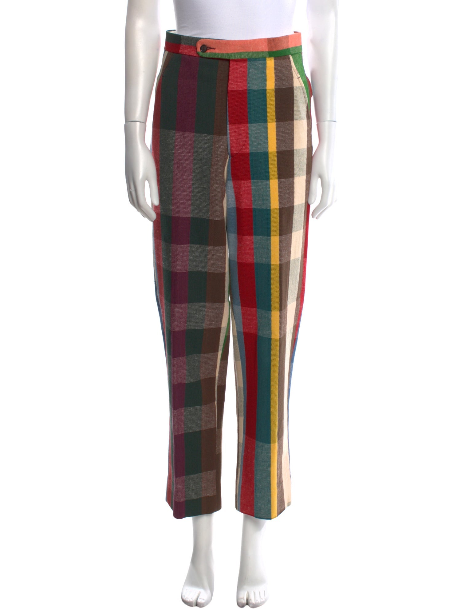 BODE Plaid Print Straight Leg Pants