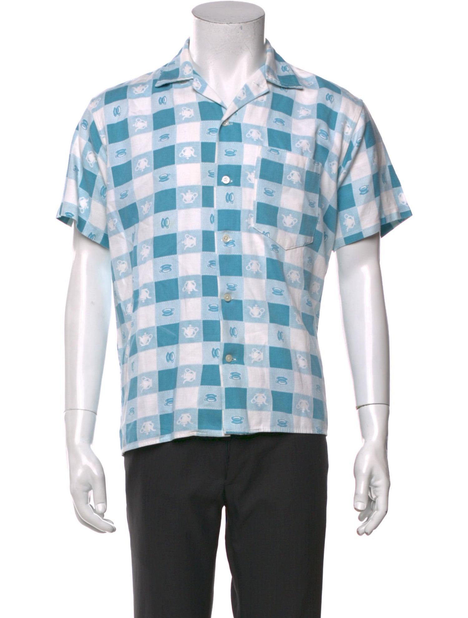 BODE Plaid Print Short Sleeve Shirt