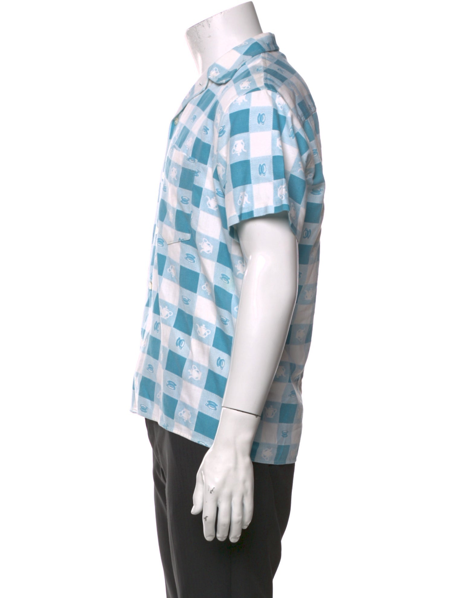 BODE Plaid Print Short Sleeve Shirt