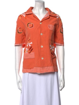 BODE Printed Short Sleeve Polo