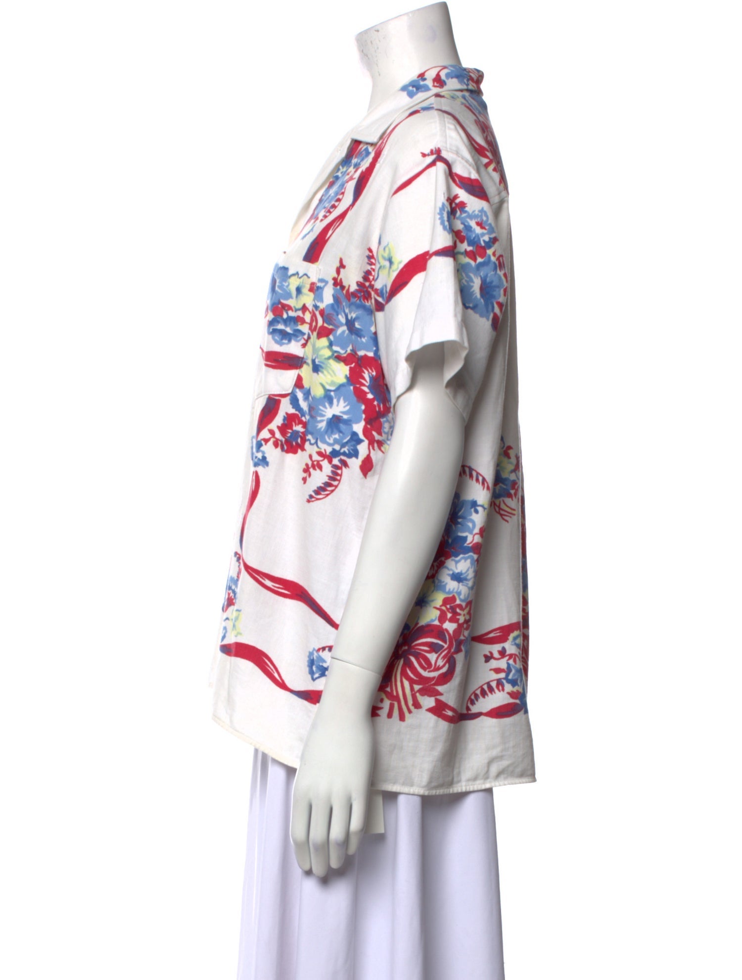BODE Linen Printed Button-Up Top