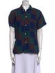 BODE Plaid Print Short Sleeve Button-Up Top