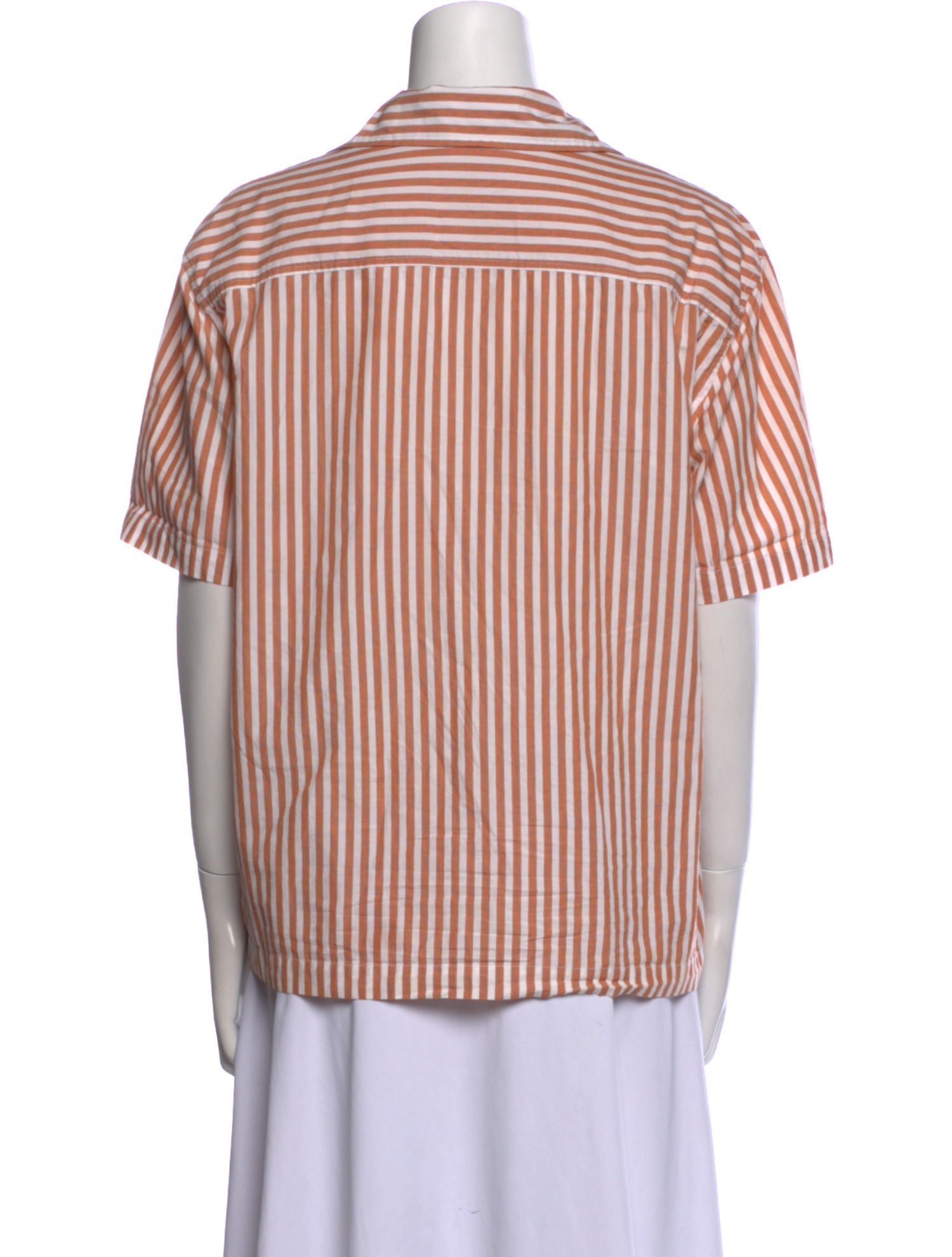 BODE Striped Short Sleeve Button-Up Top