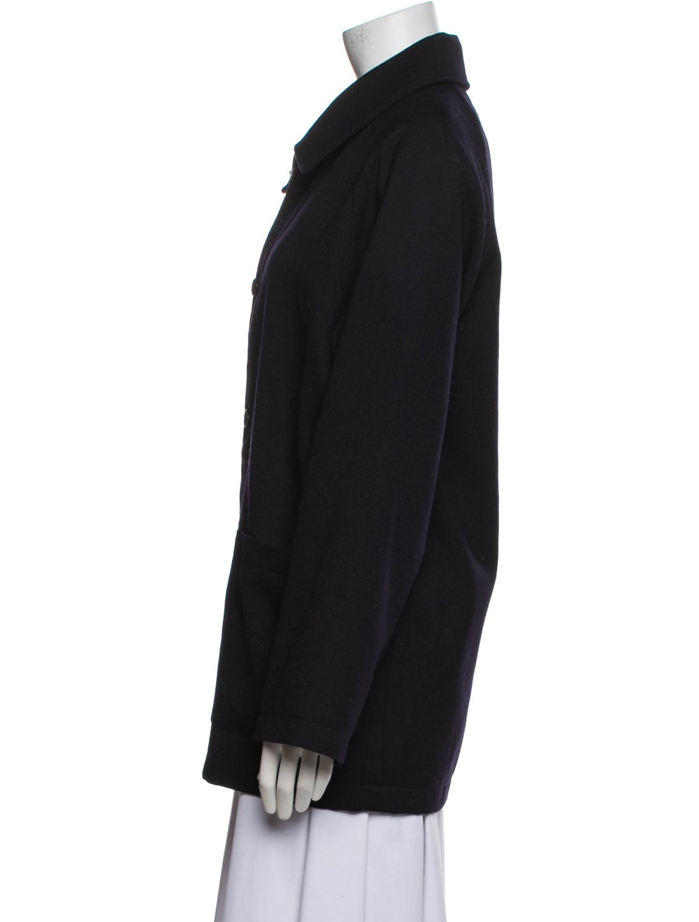 Bode Wool Blazer Blue Pointed Collar Patch Pocket… - image 2