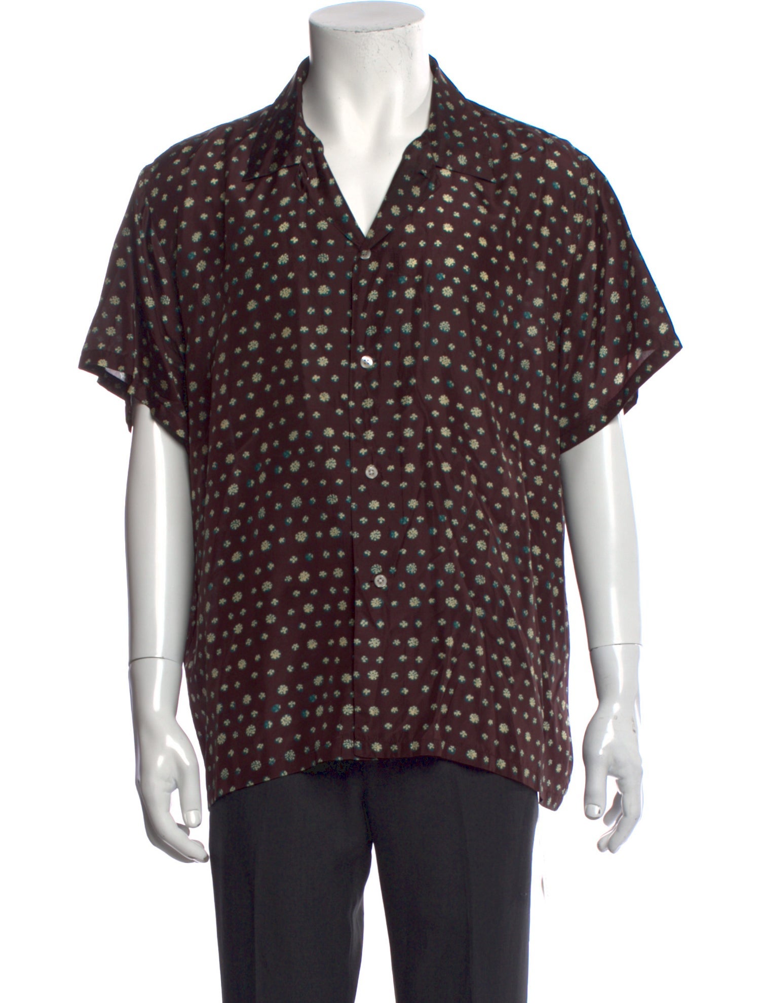 BODE Silk Floral Print Shirt