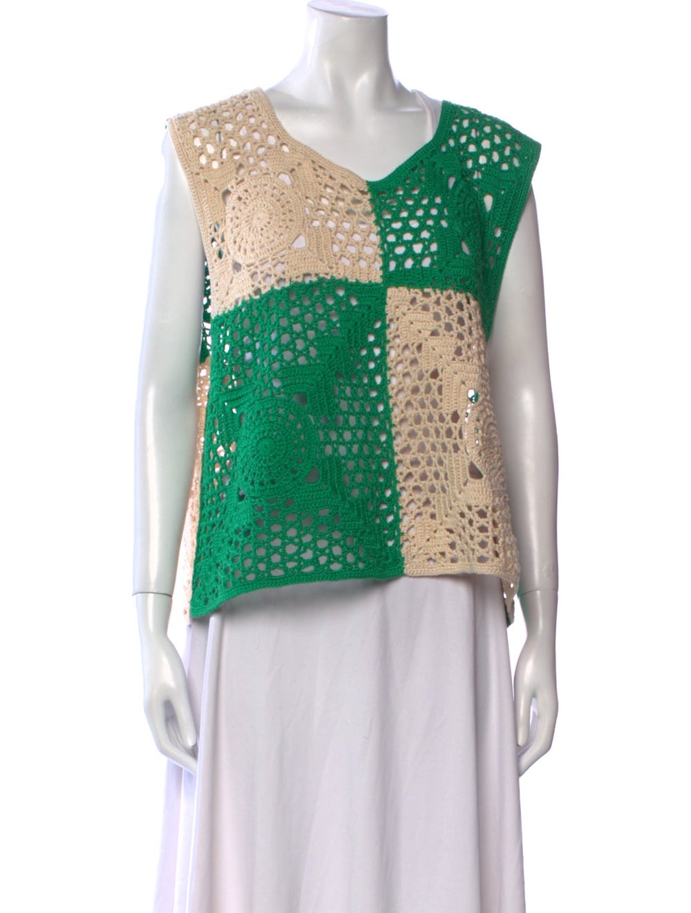 BODE Colorblock Pattern V-Neck Sweater - image 1
