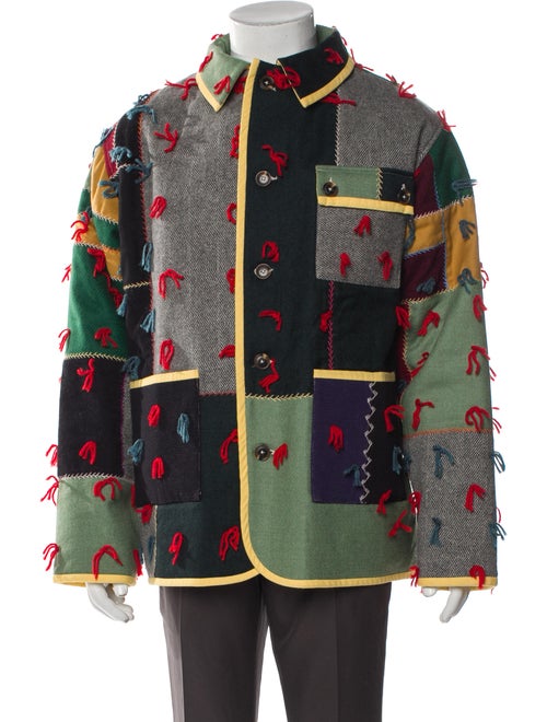 BODE Wool Colorblock Pattern Jacket