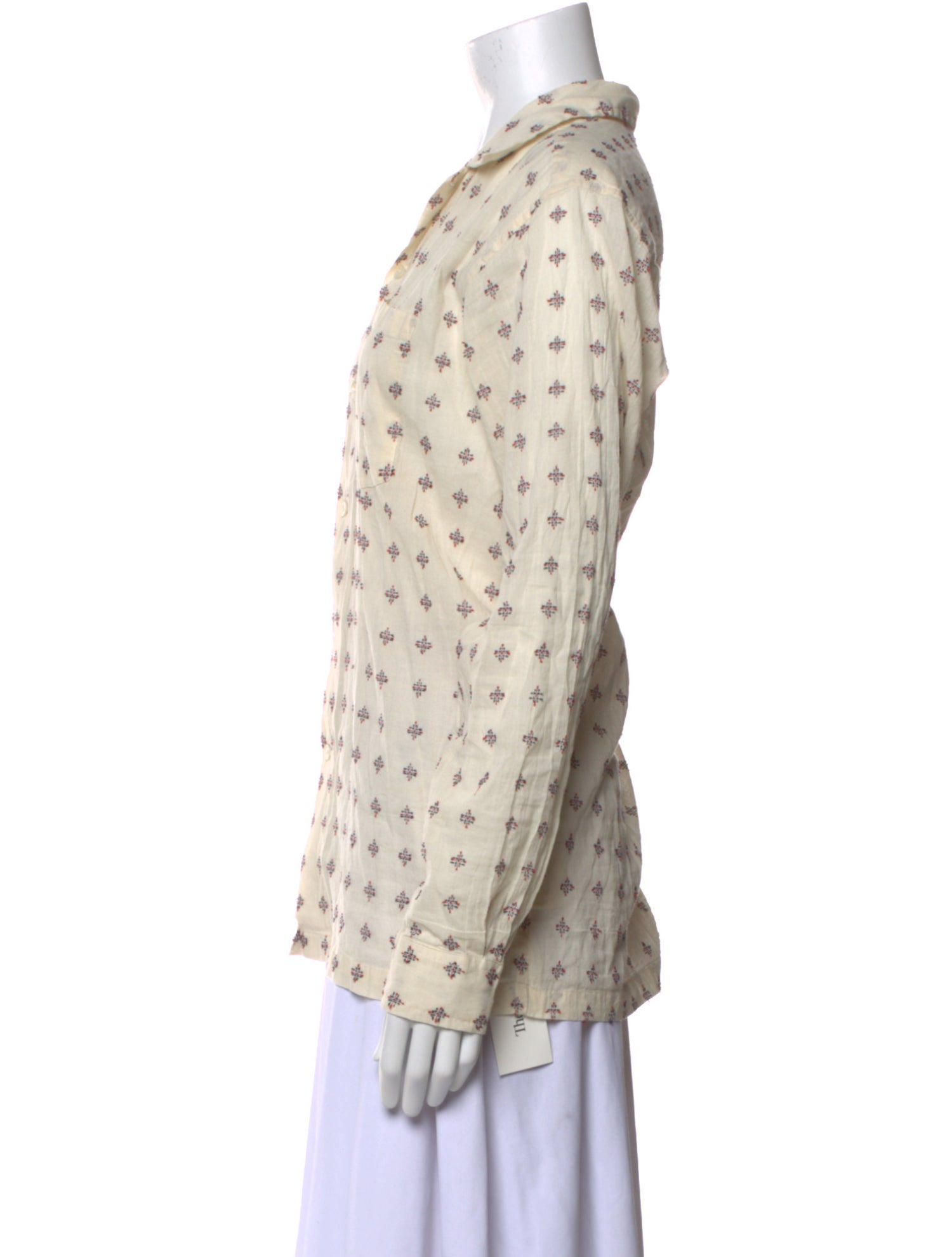 BODE Printed Long Sleeve Button-Up Top