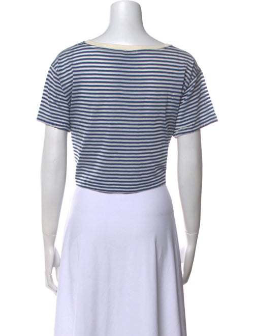 BODE Striped Bateau Neckline Crop Top