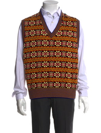 BODE Printed V-Neck Sweater Vest