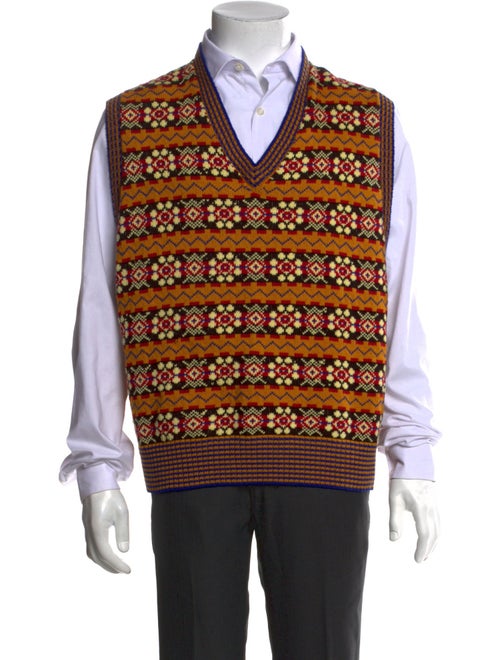 BODE Printed V-Neck Sweater Vest