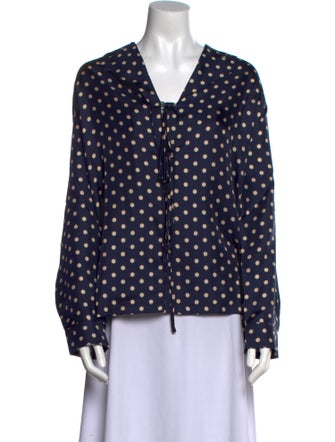 BODE Silk Polka Dot Print Blouse