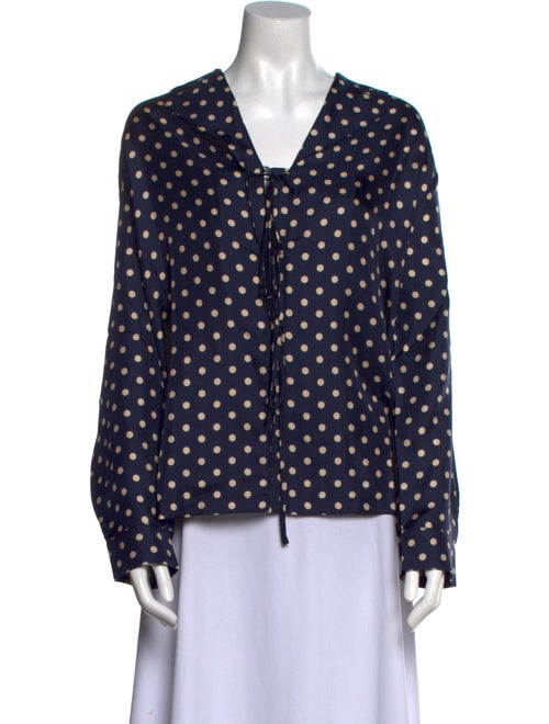 BODE Silk Polka Dot Print Blouse