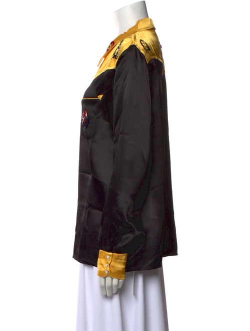 BODE Printed Long Sleeve Button-Up Top