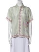 BODE Silk Printed Button-Up Top