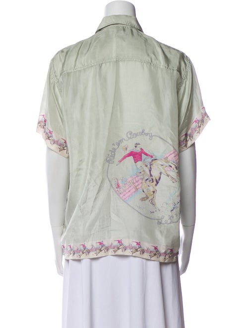 BODE Silk Printed Button-Up Top